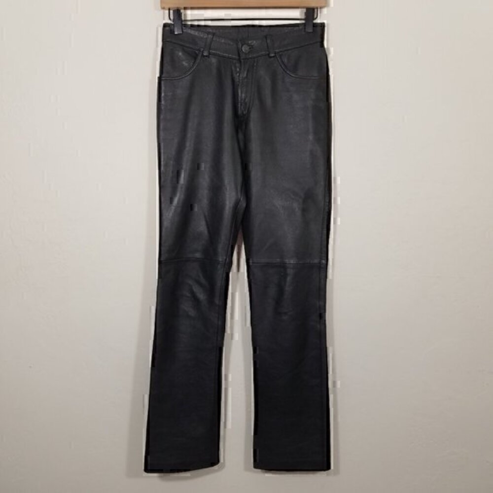 GAP Genuine Leather Zip Pants Black Size 1